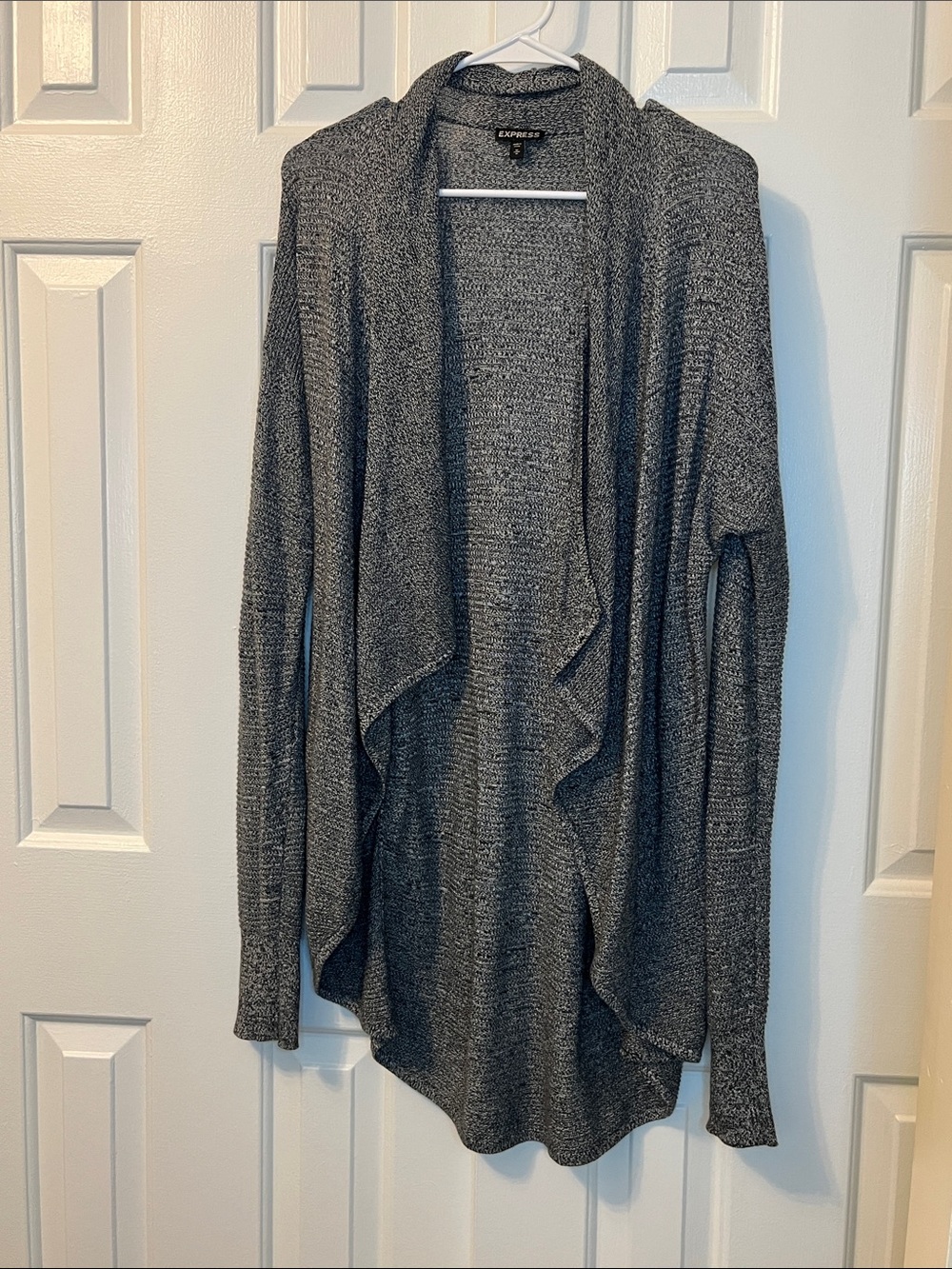 Express Open Front Cardigan Sweater Gray Long Sleeve Size M